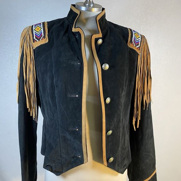 Phoenix Frontier sz S Black Suede Leather Jacket - Picture 10 of 13